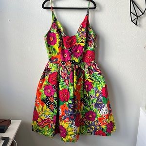 Retro Print A Line Dress